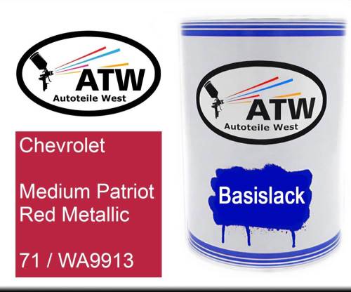 Chevrolet, Medium Patriot Red Metallic, 71 / WA9913: 500ml Lackdose, von ATW Autoteile West.